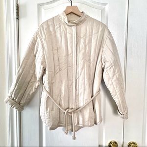 H&M quilted oversized mandarin collar jacket